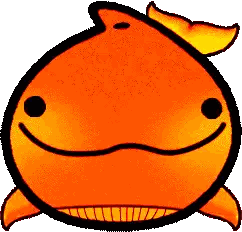 Orange Whale Smiling Sticker