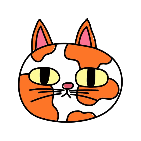 Orange White Cat With Yellow Eyes Sticker