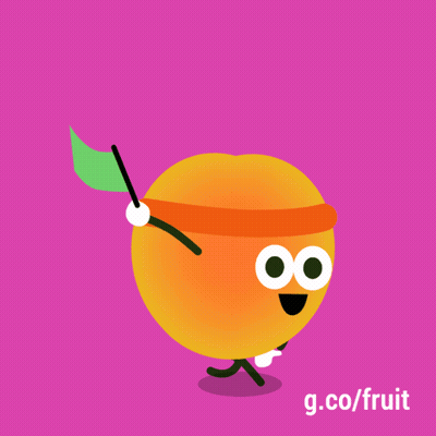 Orange With Green Flag Saying G.co/fruit GIF