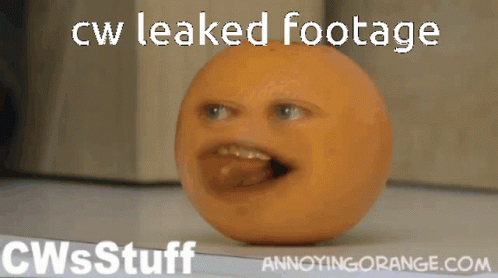 Orange With Tongue Out Saying Cw Leaked Footage GIF