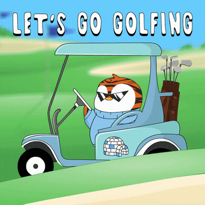 Orangutan Driving Golf Cart GIF