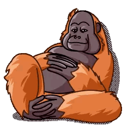 Orangutan Lying Down Sticker