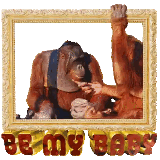 Orangutans In Frame Be My Baby Sticker