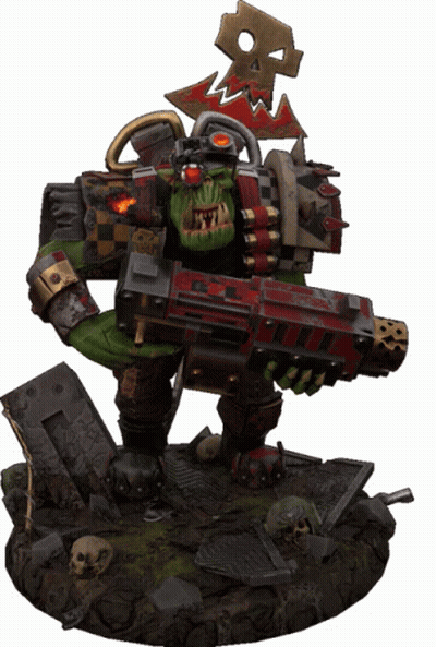 Orc Holding Gun With Skull On Head GIF