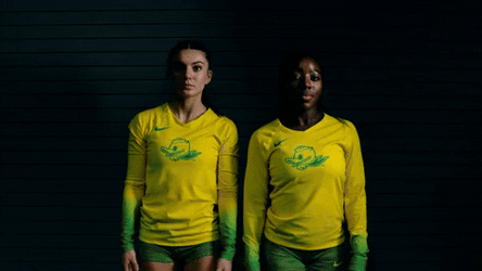 Oregon Go Ducks Volleyball Girls Pose GIF