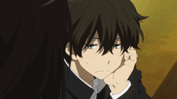 Oreki Houtarou Listening Intently GIF
