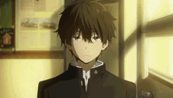 Oreki Houtarou Looking Sideways GIF
