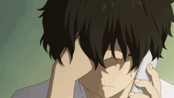 Oreki Houtarou Pushing Hair Aside GIF