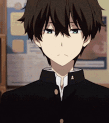 Oreki Houtarou Talking On His Side GIF