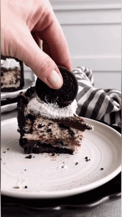 Oreo Cheesecake On Plate GIF