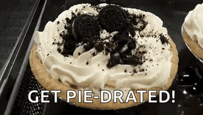 Oreo Pie With Whipped Cream And Oreos On Tray GIF