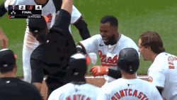 Orioles Win Cedric Mullins Drinking GIF