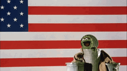 Oscar The Grouch And The American Flag GIF
