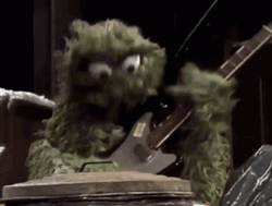 Oscar The Grouch Playing A Guitar GIF