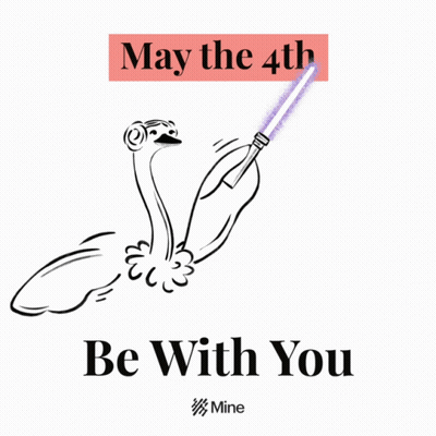 Ostrich Holding Lightsaber May The 4Th Be With You GIF