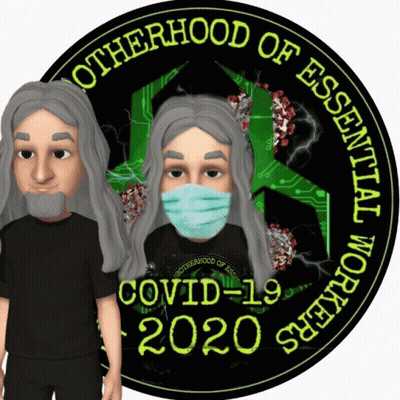 Otherhood Of Essential Workers Logo Man Wearing Face Mask GIF