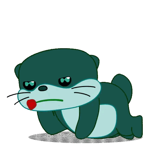 Otter Crawling With Red Nose Sticker