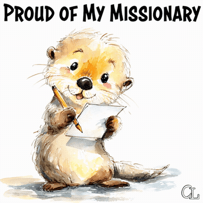 Otter Holding Pencil And Paper Saying Proud Of My Missionary GIF