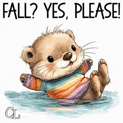 Otter In Sweater Floating Fall Yes Please GIF