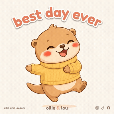 Otter in Yellow Sweater Best Day Ever