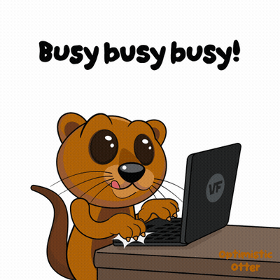 Otter Typing On Laptop Busy Busy Busy GIF