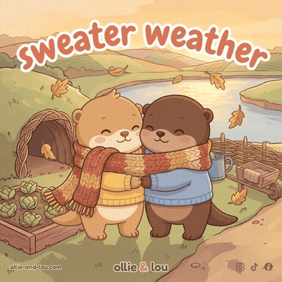 Otters Hugging Sweater Weather GIF