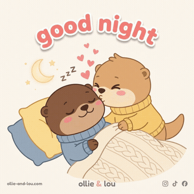 Otters Kissing Good Night GIF