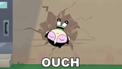 Ouch Buttercup Powerpuff Girls Wall Smacked GIF
