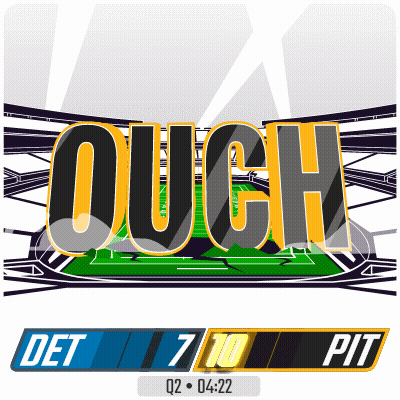Ouch Word On Sports Stadium GIF