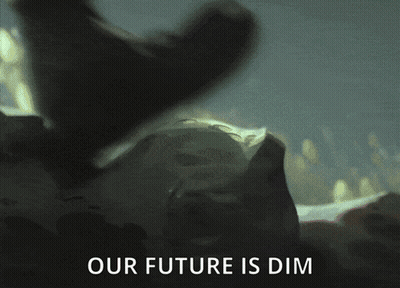 Our Future Is Dim Poster In Dark Room GIF