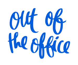 Out Of Office Blue Text GIF