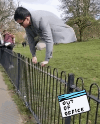 Out Of Office Man Jumping Over Fence GIF