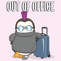 Out Of Office Pudgy Penguin With Luggage GIF