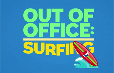 Out Of Office Surfing Board GIF