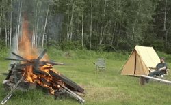 Outdoor Woods Camping Bonfire GIF