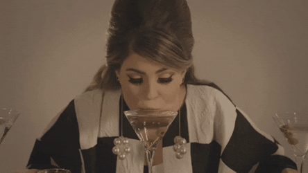 Overflow Wine Drinking Lady GIF
