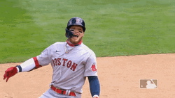 Overjoyed Boston Red Sox Player Expression GIF