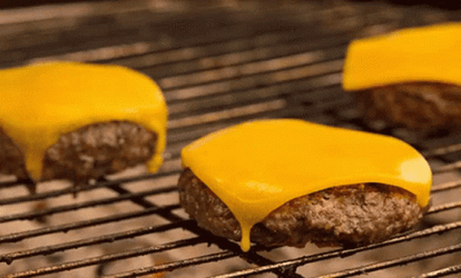 Overload Cheese Burger Grilling GIF