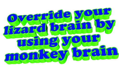 Override Lizard And Monkey Brain Sign Sticker