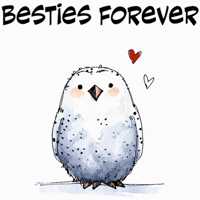 Owl Drawing Saying Besties Forever GIF