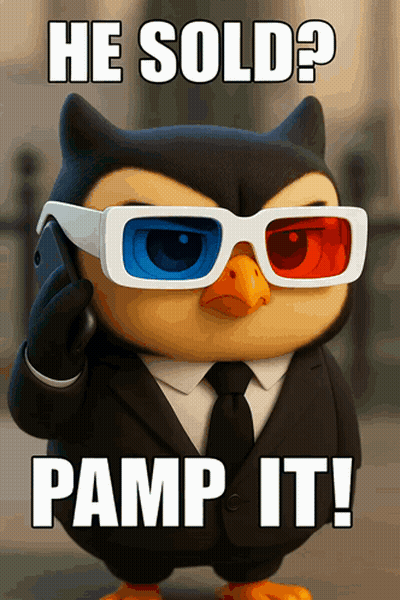 Owl In 3D Glasses Talking On Phone GIF