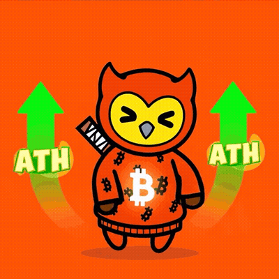 Owl In Red Sweater With Bitcoin Symbol GIF