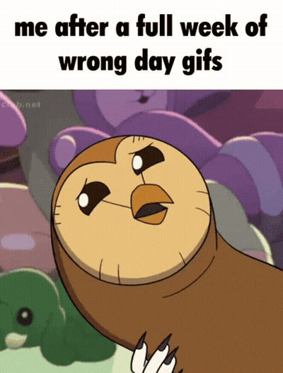 Owl Saying Me After Full Week Wrong Day Gifs GIF
