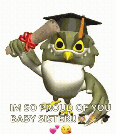 Owl Wearing Graduation Cap Holding Diploma GIF