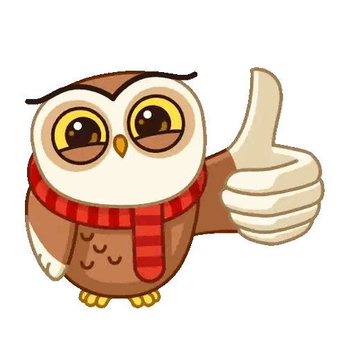 Owl Wearing Red Scarf Giving Thumbs Up Sticker