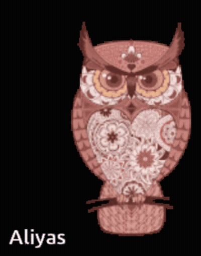 Owl With Name Aliyas Written Below GIF