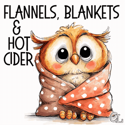 Owl Wrapped In Blanket Flannels Hot Cider GIF