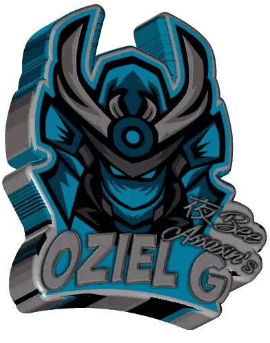 Oziel G Logo In Blue And Gray Sticker