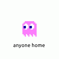 Pac Man Pink Ghost Anyone Home GIF