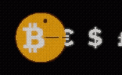 Pac Man With Dollar Sign and Euro Sign
